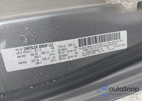 2013 Dodge Grand Caravan Sxt из США, поврежденный, VIN 2C4RDGCGXDR663228